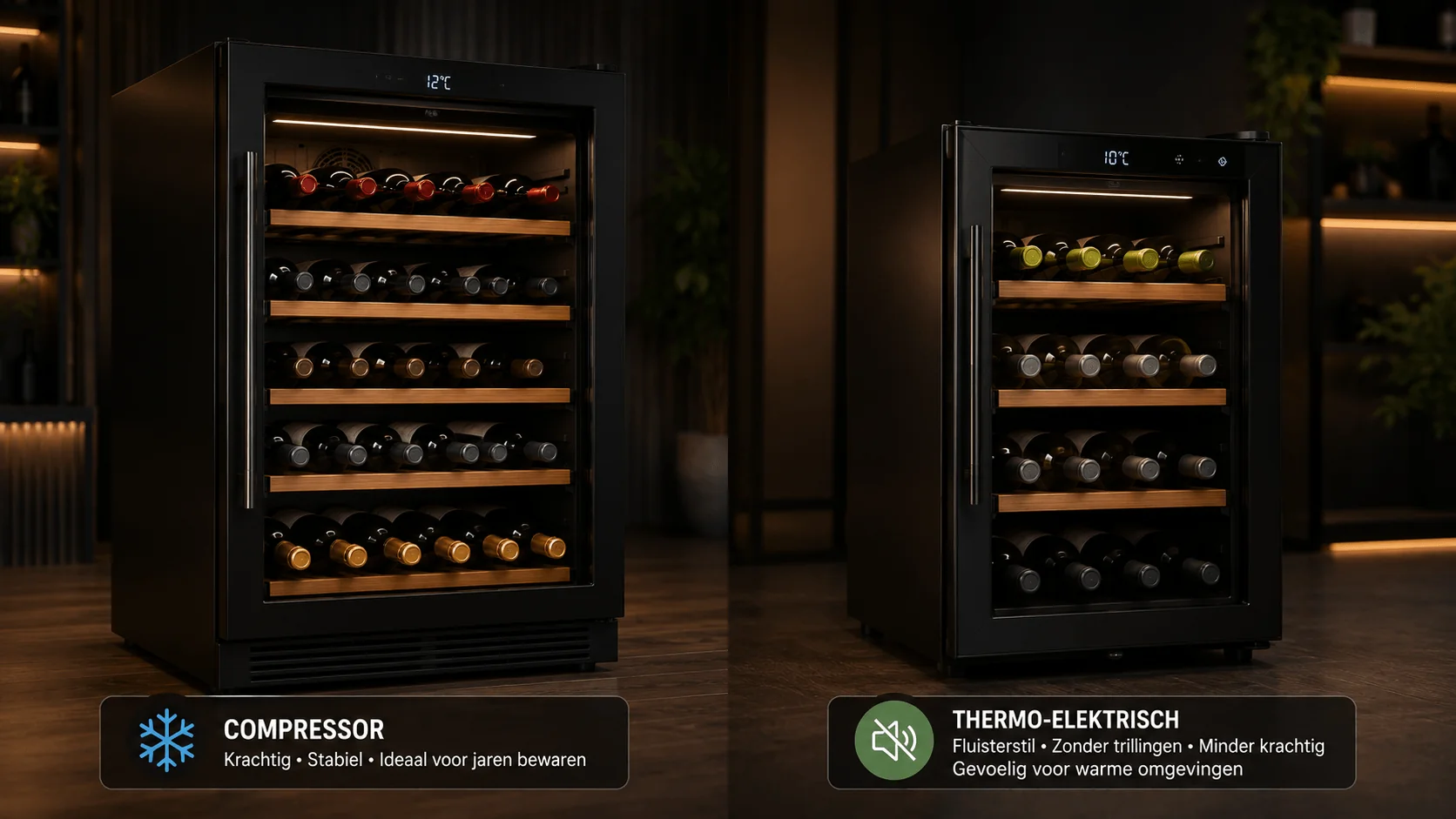 Vergelijking compressor- en thermo-elektrische koeling